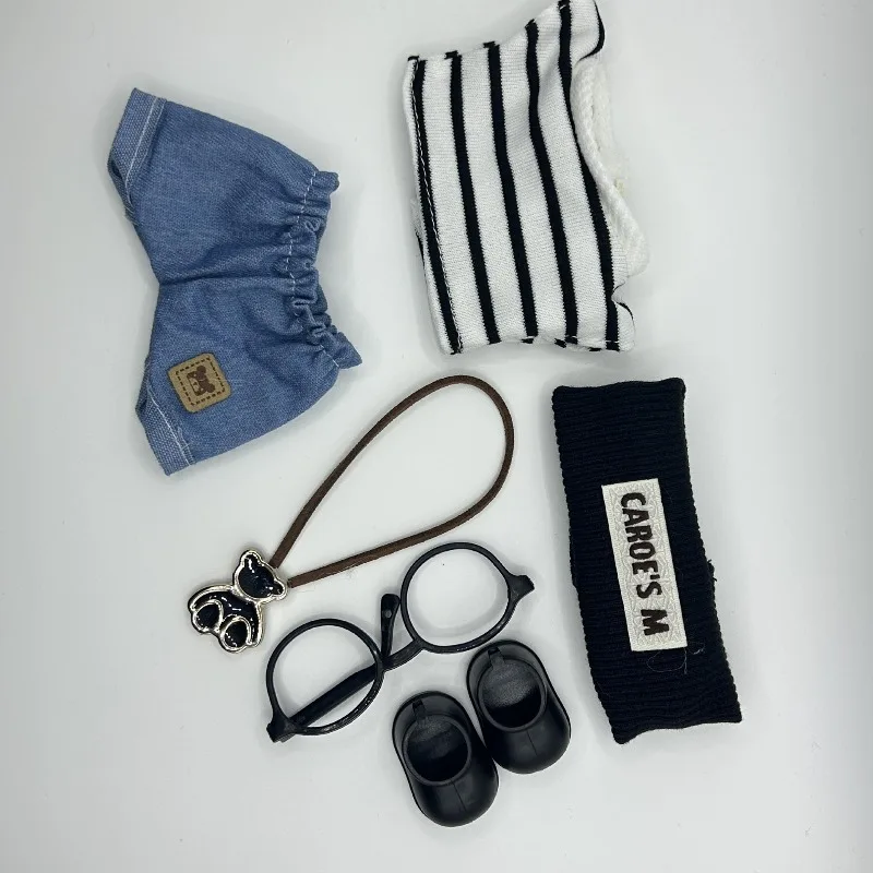 Ubranka dla Labubu, w paski, modne, odpowiednie dla Labubu o wysokości 17 cm, pierwszej, drugiej i trzeciej generacji, ubrania do przebierania z blind boxu.