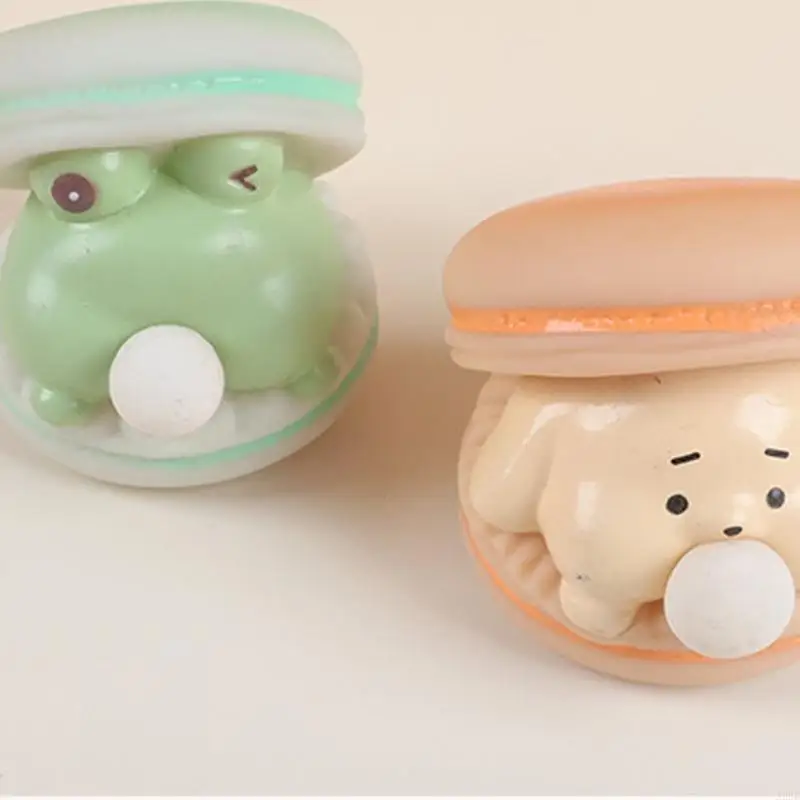 كرتون معكرون فقاعة الهامبرغر ضغط لعبة الإجهاد الإجهاد Decors Decors Decors Gift A2ub