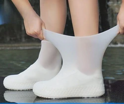 1 Pair Silicone WaterProof Shoe Covers lip-resistant Rubber Rain Boot Rain Gear Overshoes Accessories Rain Boot Covers