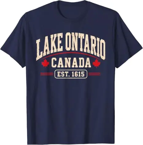 Ontario-See Kanada Vintage EST 1615 Kanadischer Stolz Lake Life T-Shirt Ontario Bootfahren Angeln Urlaubskleidung Persönlichkeits-T-Shirt – Detail 12
