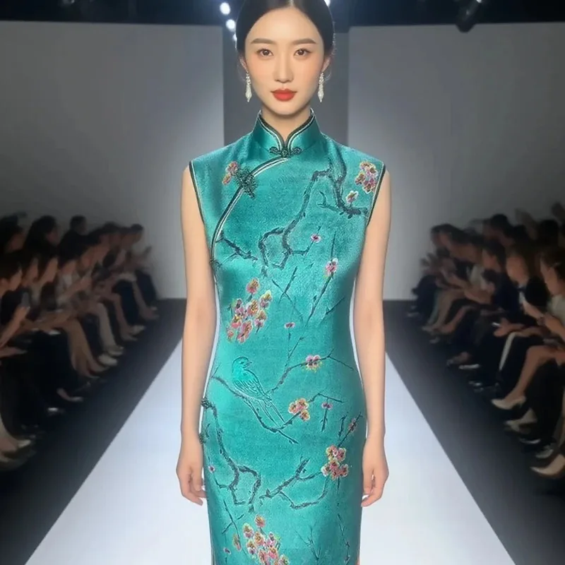 

High Quality Chinese Style Summer Dress Classical Lion Print on Thin Linen Fabric Pure Digital Sewing Natural Ramie Cloth 2026