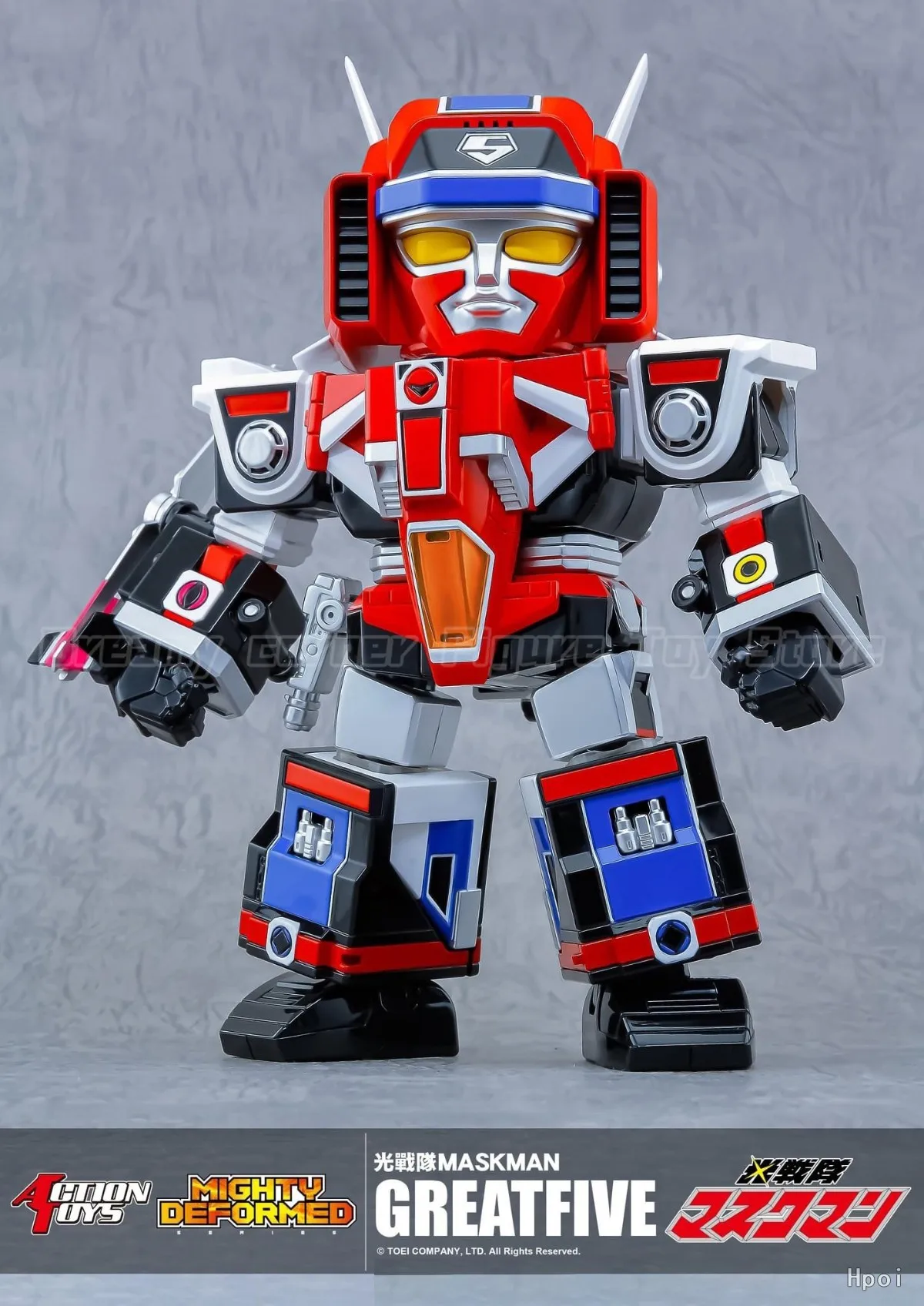 

【В наличии】Оригинальные экшн-игрушки MIGHTY DEFORMED Hikari Sentai Maskman GREAT FIVE Фигурка Mecha Toys