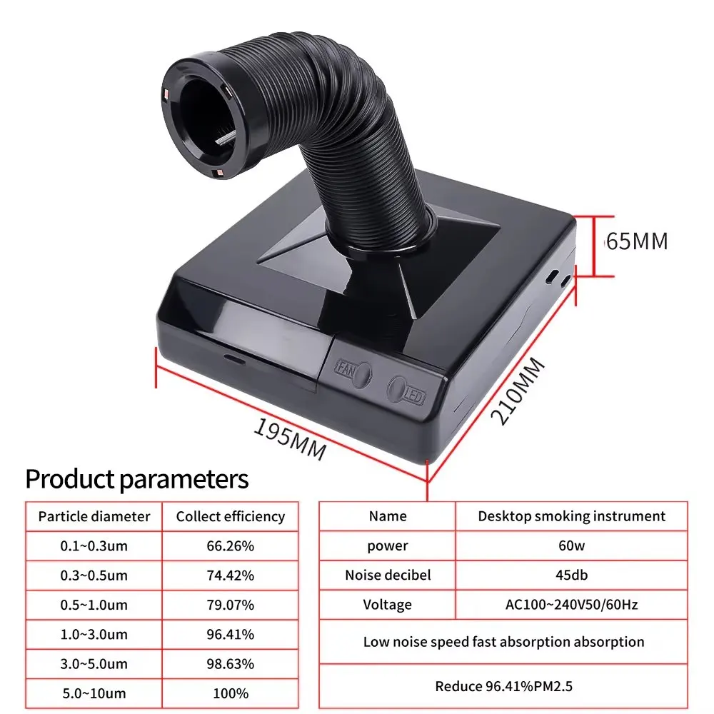60W 레이저 연기 흡수기 필터 금속 용접 연기 추출기 레이저 조각기 용 연기 정화 목재 연소 3D 프린터