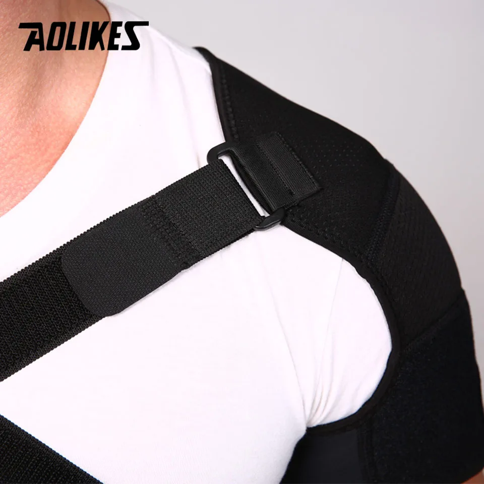 AOLIKES Double Shoulder Brace Adjustable Sports Shoulder Support Belt Back Pain Relief Double Bandage Cross Compression