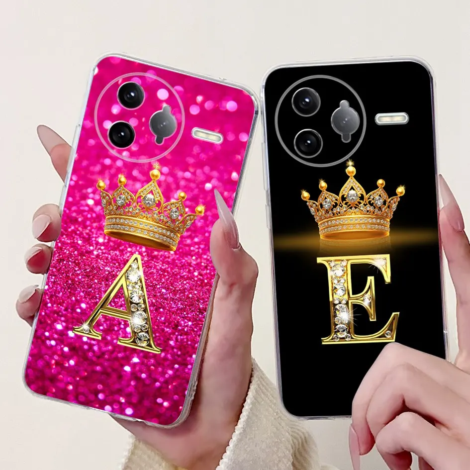 For Xiaomi Redmi K80 Pro Case New Cute Letters Crown Soft Silicone Transparent Back Cover For Xiaomi Redmi K80 K 80 K80Pro Funda