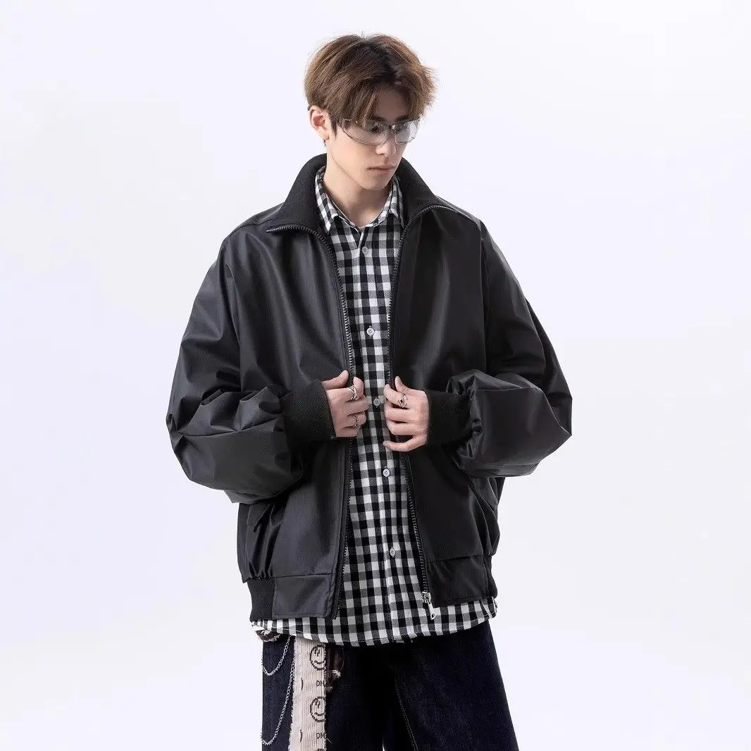 

Американский Sle Свободный крой Ce Коричневый мотоциклетный джет Мужская осенняя элитная верхняя одежда Haome Flight Модный бренд