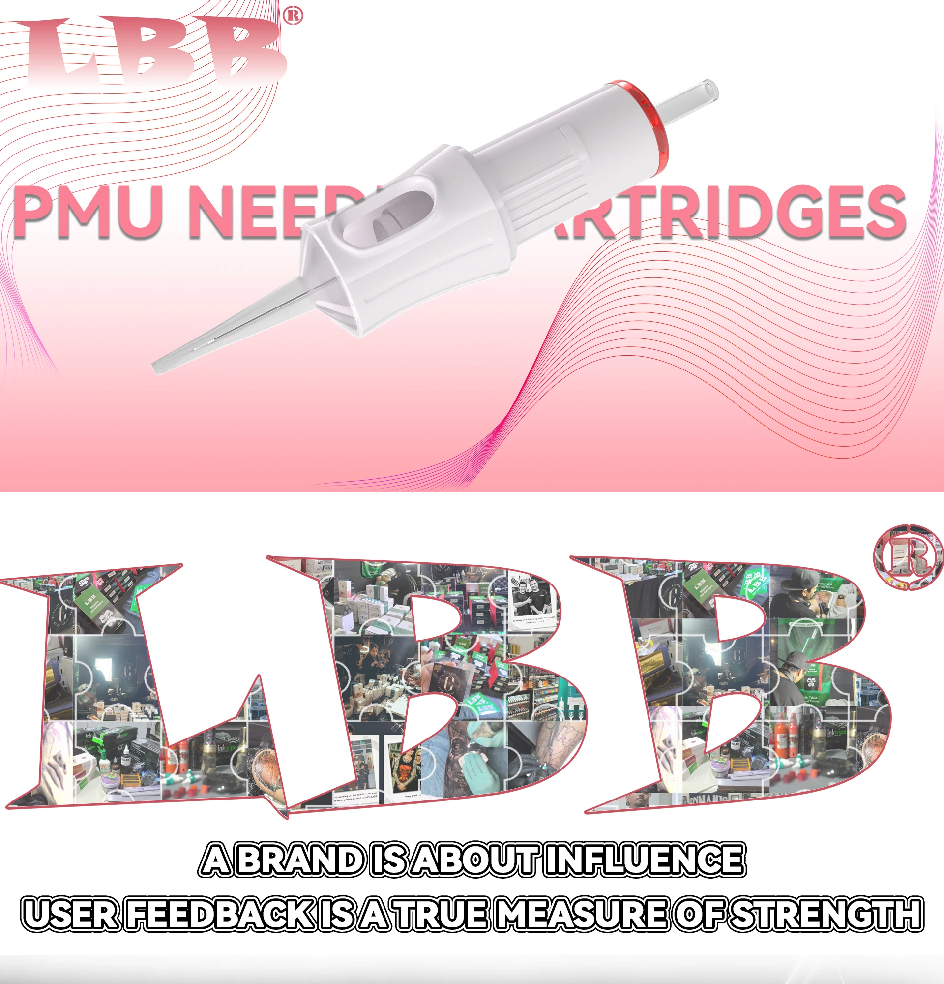 LBB PMU 20PCs Disposable Sterilized Tattoo Cartridge Needle SMP Permanent Makeup Body Art 0.18mm 0.20mm0.25mm Round Liner/Shader