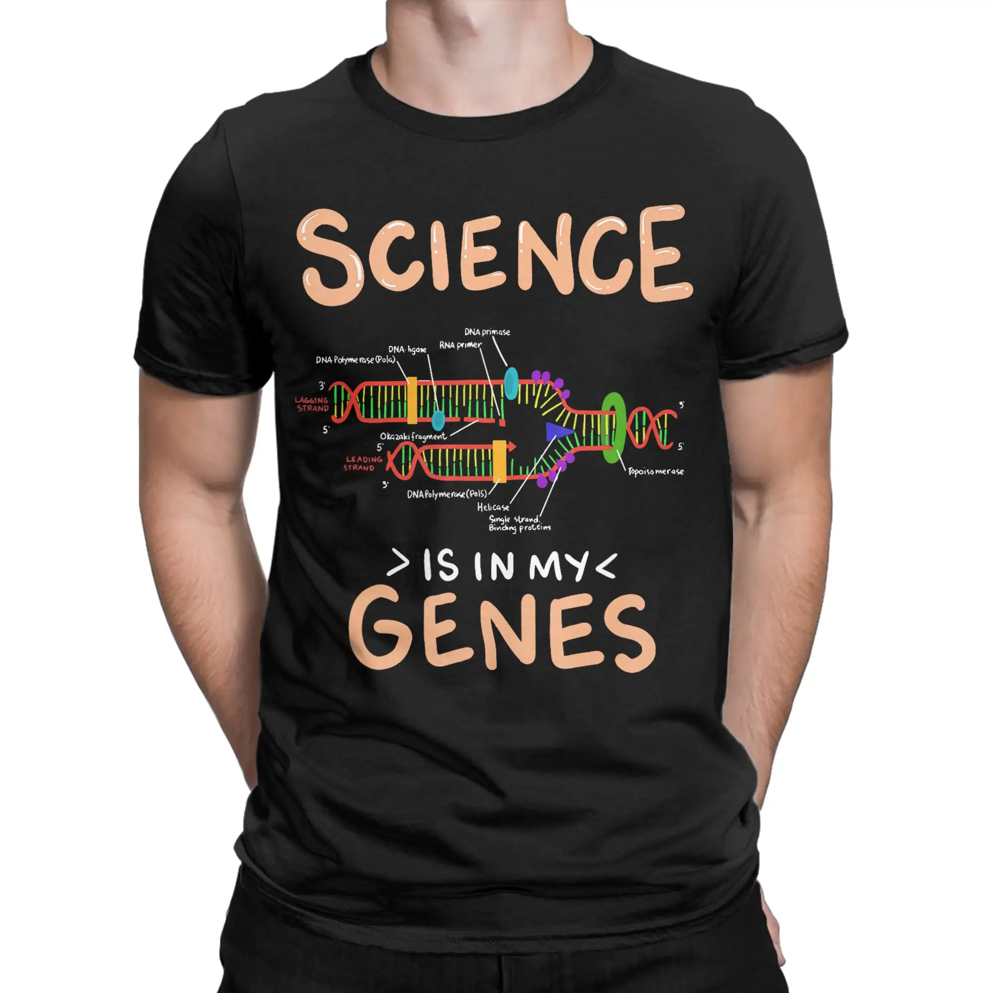 Harajuku T Shirt Beach Science Is In My Genes Funny Genetics Novelty T-Shirts  Cotton Tshirt for Male Loose Short Sleeve Tops