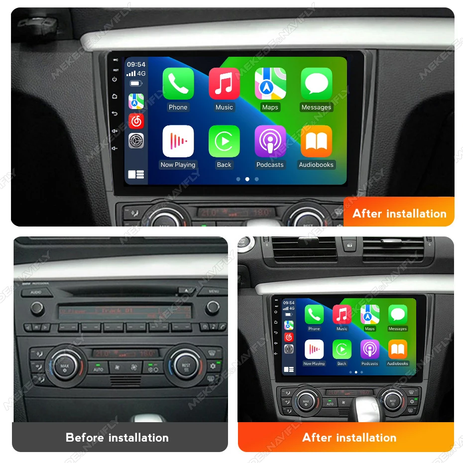 Android 14 Wireless Carplay Car Radio For BMW 1 Series E87 E81 2004-2011 WIFI BT 9 Inch Multimedia FM Radio Android Auto