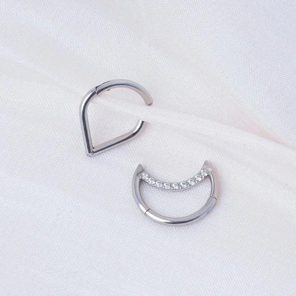 G23 Titânio Água Teardrop Nariz Anéis, Clicker Orelha, Cartilagem, Tragus, Helix Piercing, Segmento Hoops, Clicker Jóias