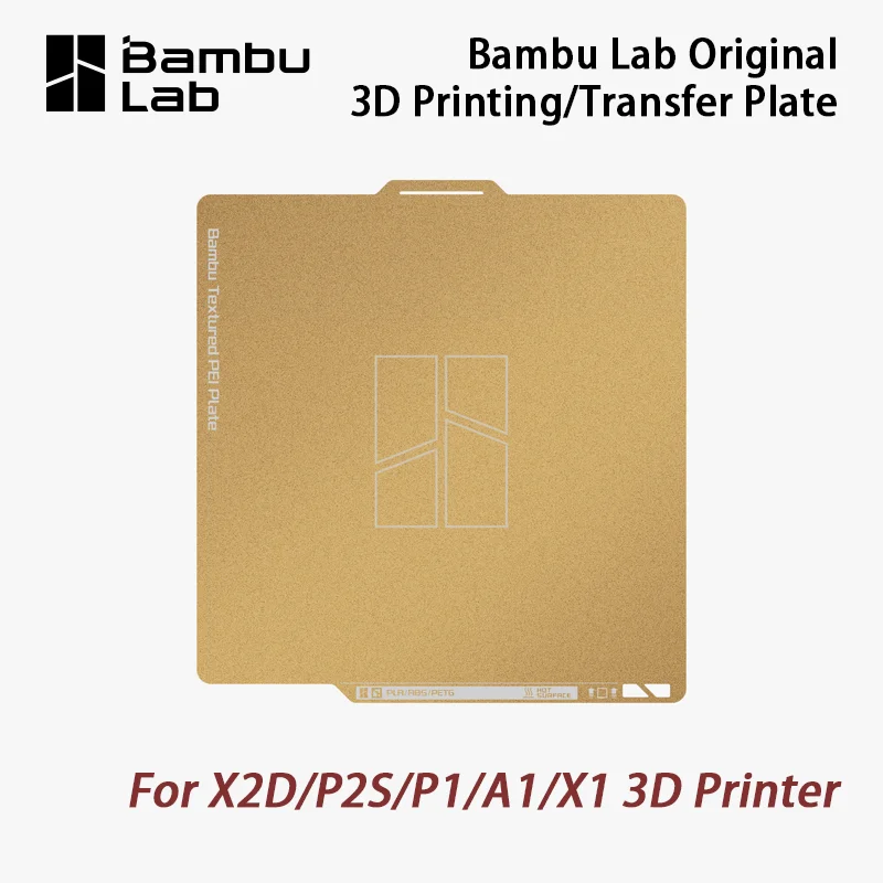

Bambu Lab Original Textured PEI Print Plate Transfer Plate for X2D/P2S/P1/A1/X1 Build Plate 3D Printer Accessories