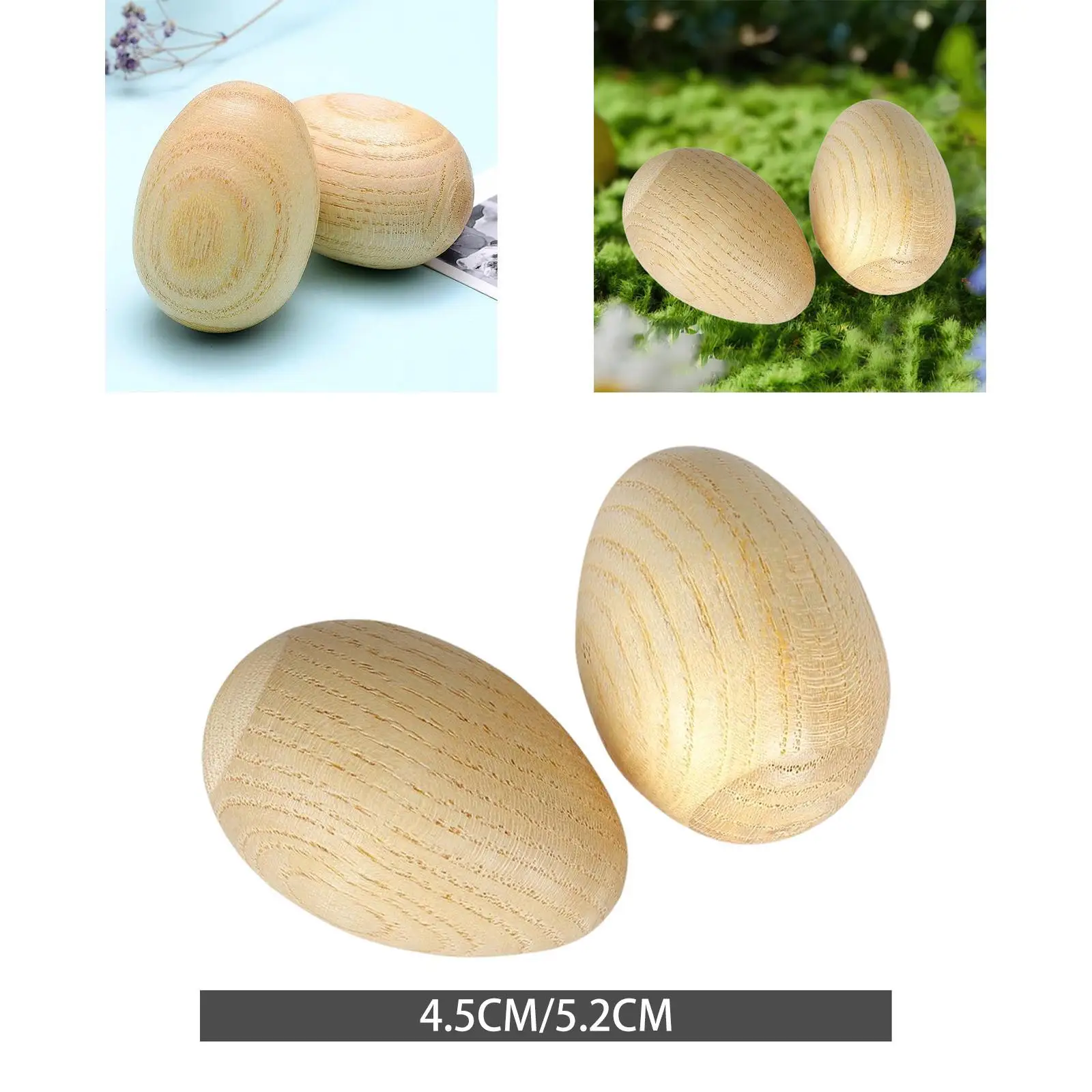 

2x Hand Shakers Instrument Wood Egg Shakers Party Classroom Prizes Easter Gift