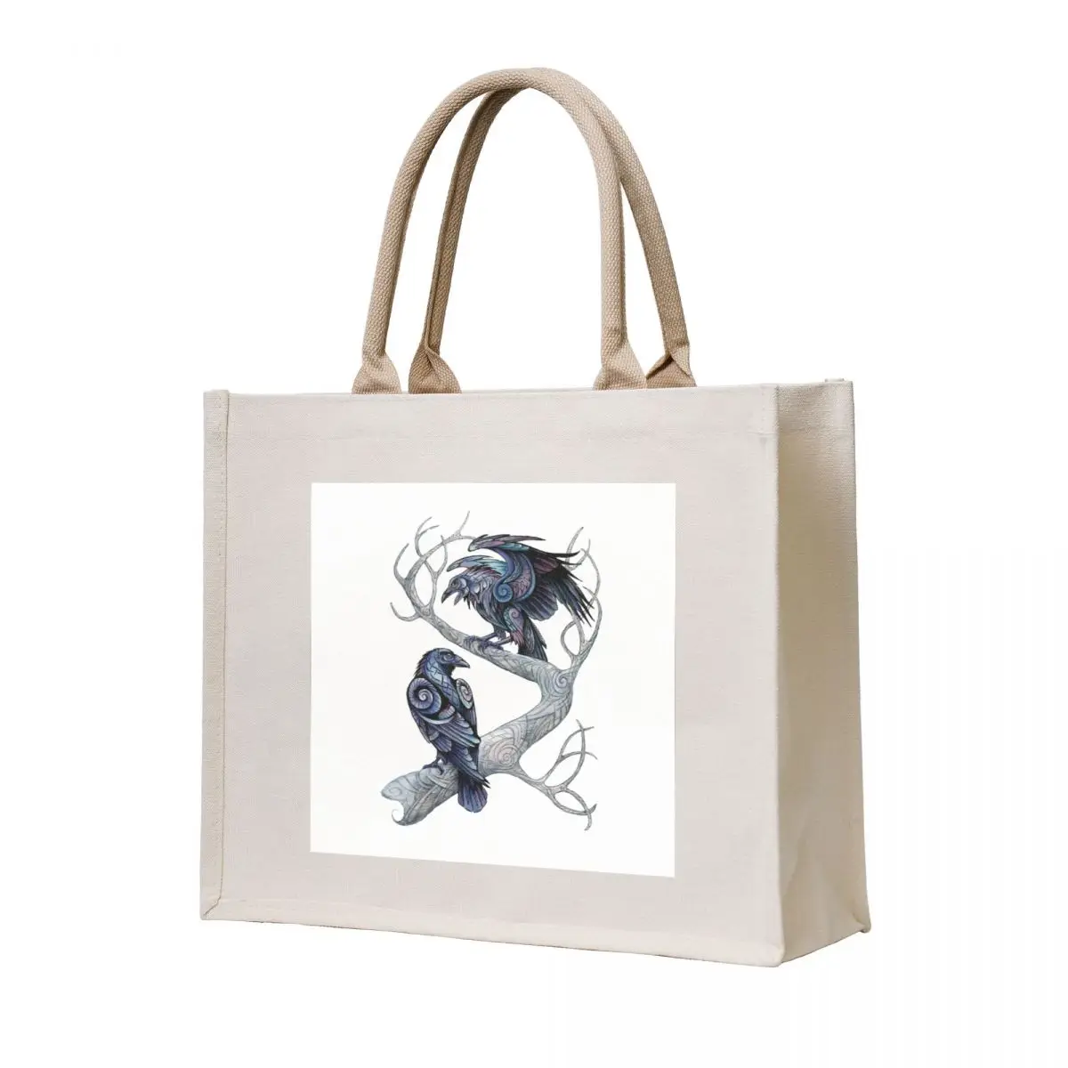 

Hugin and Munin Tote Bag Canvas shoulder bag canvas shopping bag ecological bags Customizable tote