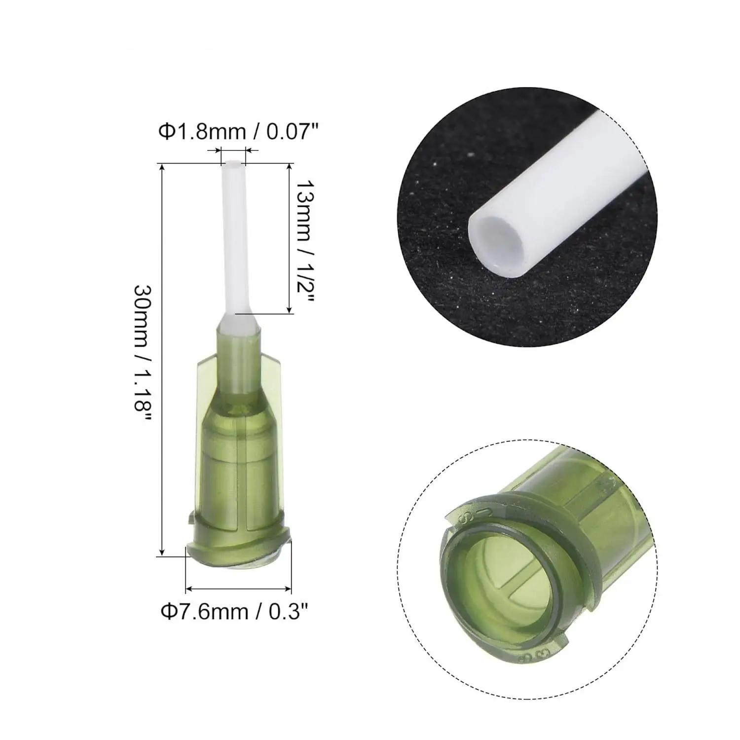 0.5inch PP Scratch Proof Flexible Industrial Dispensing Needle 13mm Plastic Blunt Tip Luer Lock Needles for Liquid Glue Gun