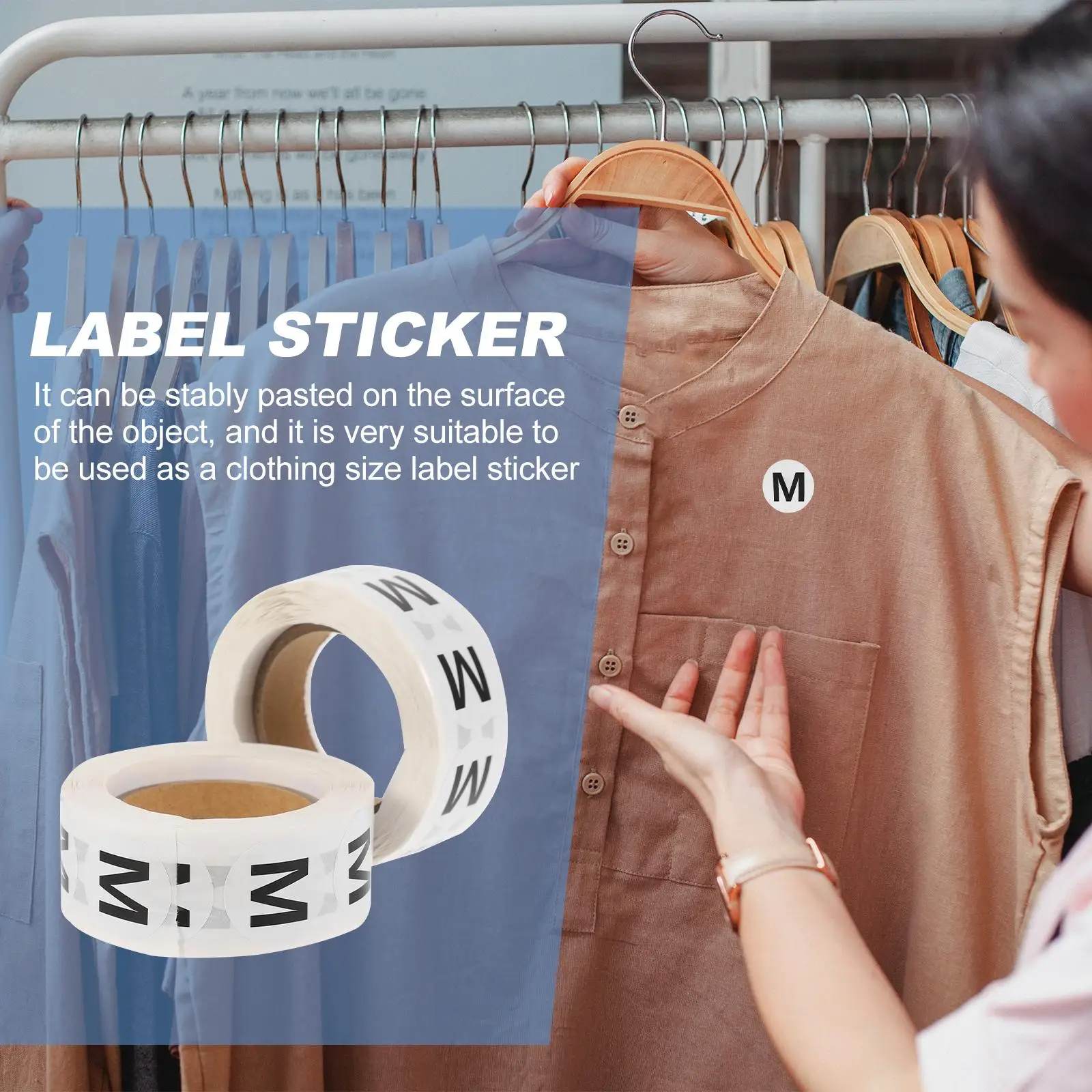 2 Rol Stiker Ukuran Pakaian Multifungsi Kertas Perekat Pakaian Anak Praktis