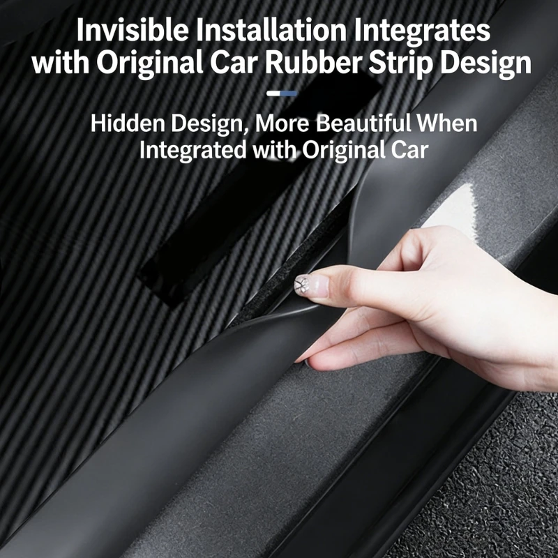 For Tesla Model Y Front Rear Door Sill Protector Threshold Strip Waterproof Anti-kick Guard Panel Interior Accessories