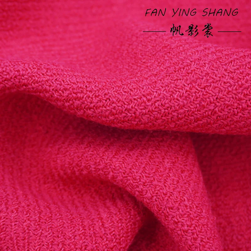 

2025 The Rose Red Texture High Wool Tweed Fabric For Coat Telas Costura Tissus Couture ткань Sewing Stoffe Tecido Diy Cloth