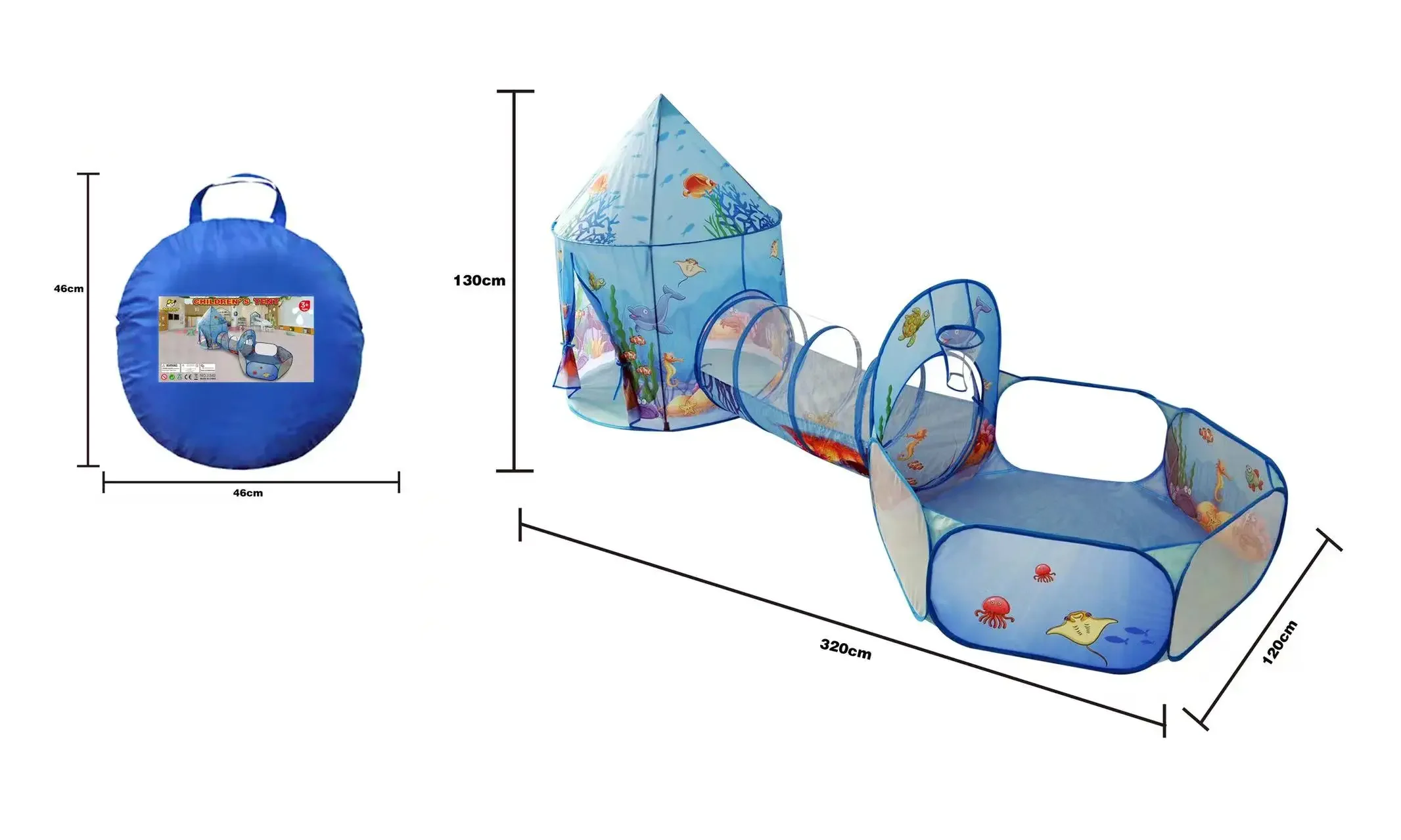 3 In 1 Kind Tent Huis Spelen Speelgoed Tunnel Kruipen Speelhuis Kasteel Draagbare Kinderen Ocean Ball Pool Pit Baby Gevouwen Indoor Outdoor