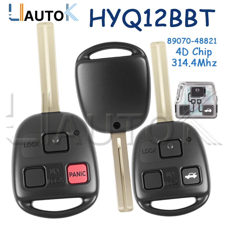 

For Lexus ES330 ES300 LS430 RX330 RX350 RX400 h GX470 IS300 SC430 Remote Key 314.4Mhz 4D 68 4C Chip 89070-48821 HYQ12BBT