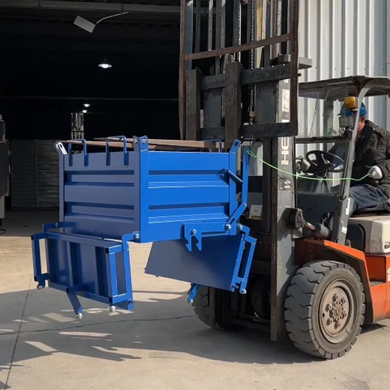 

Heavy waste box workshop iron filings box pouring iron filings, the bottom of the car box can be opened self-unloading type