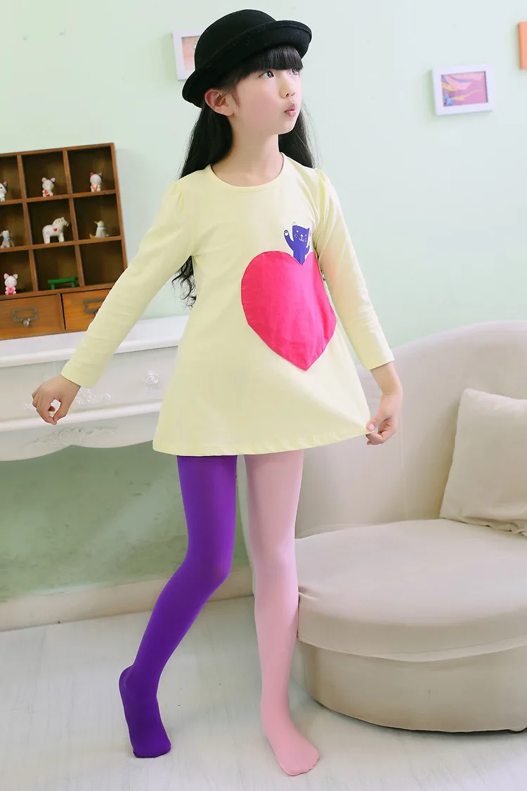 Bonbonfarbene Gemischte Strumpfhosen für Frauen und Mädchen, Patchwork Baby Kinder Stretch-Hosen, Enge Hosen, Kinder-Tanzstrumpfhosen, Strümpfe – Detail 4