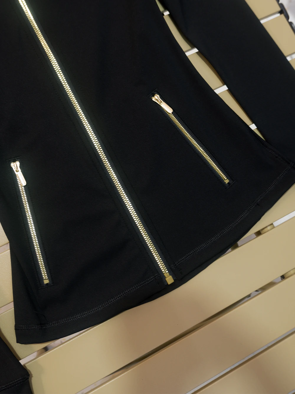 Neue Version der Gold-Reißverschluss-Slimming-Jacke, Yoga-Jacke mit Stehkragen, Slim Fit, schnelltrocknend, dünne Sportversion – Detail 5