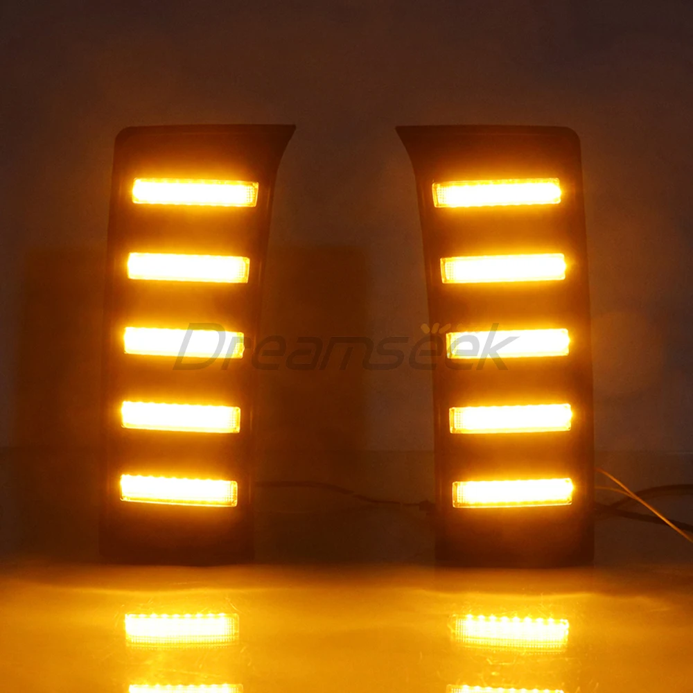 Feu de jour LED DRL pour Toyota Tundra XK70 2022 + couvercle de phare antibrouillard, étanche, lumière du jour de conduite avec clignotant dynamique