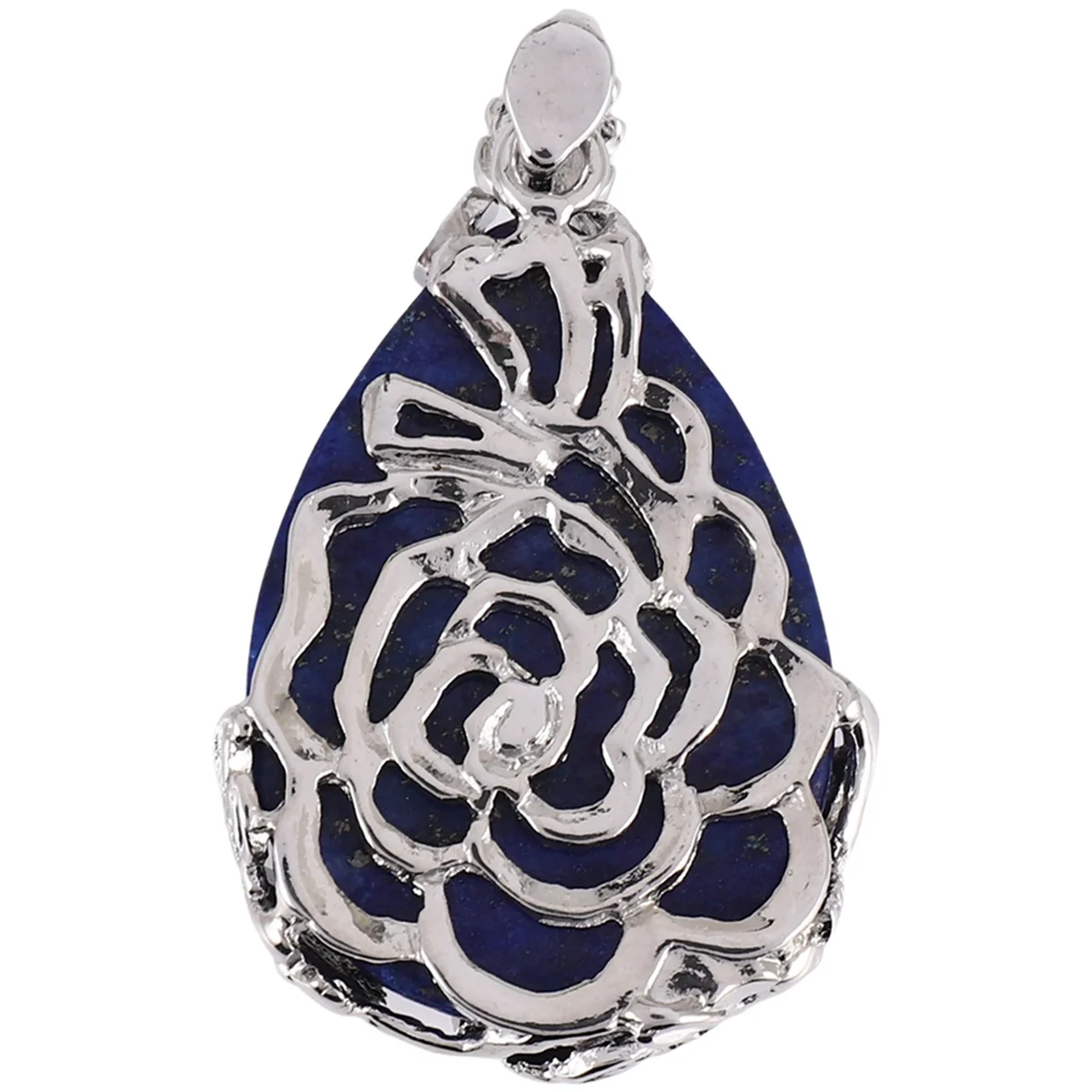 FZFZ المرأة الملاك الدموع قطرة الماء الأحجار الكريمة شبه الكريمة قلادة - اللازورد