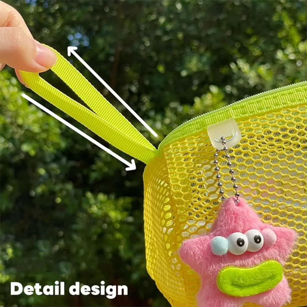 

INS Mesh Pen Bag Portable Large Opening Pencil Case Large Capacity Stationery Pouch Back To School