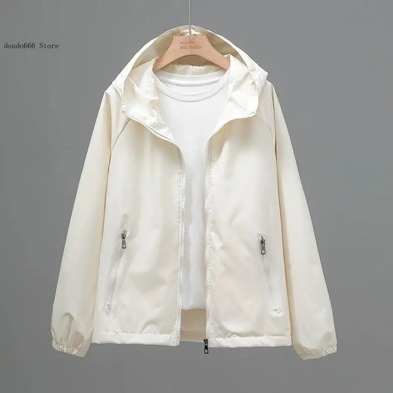 Spring Autumn Double Hooded Windbreaker Wind-Proof Waterproof Sports Outwear Female Thin Trench Coat Women