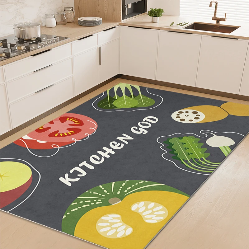 Kitchen Waterproof and Oil-proof Carpet PVC Leather Door Mat Home Bathroom Non-slip Rugs Large Area Balcony Scrubable Carpets