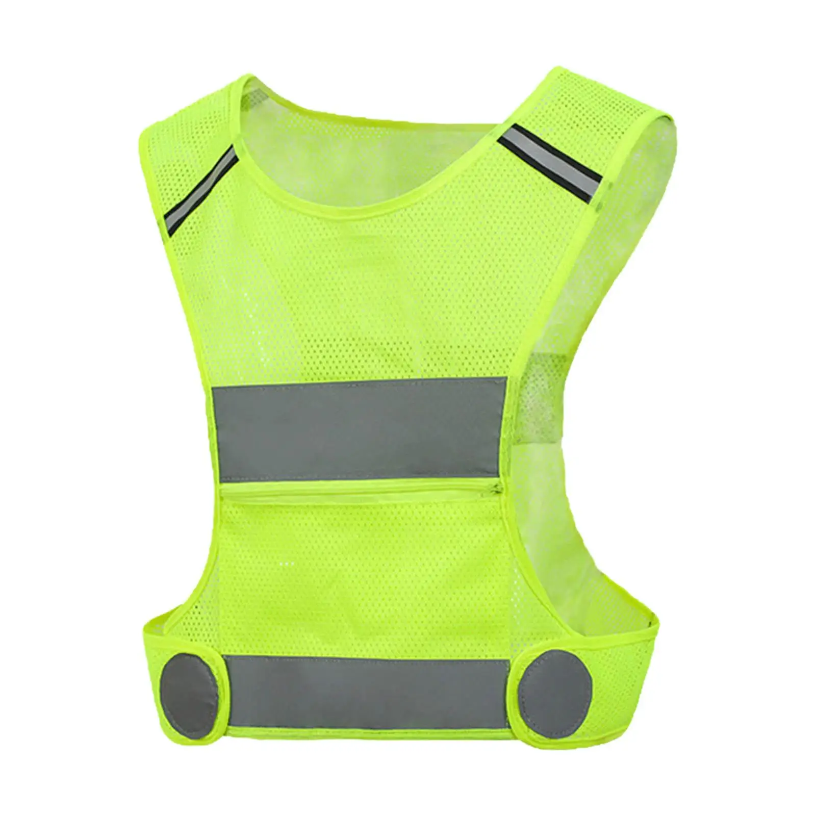 High Visibility Reflective Running Cycling Vest Outdoor Reflective Vest with Zipper Pockets Volunteer