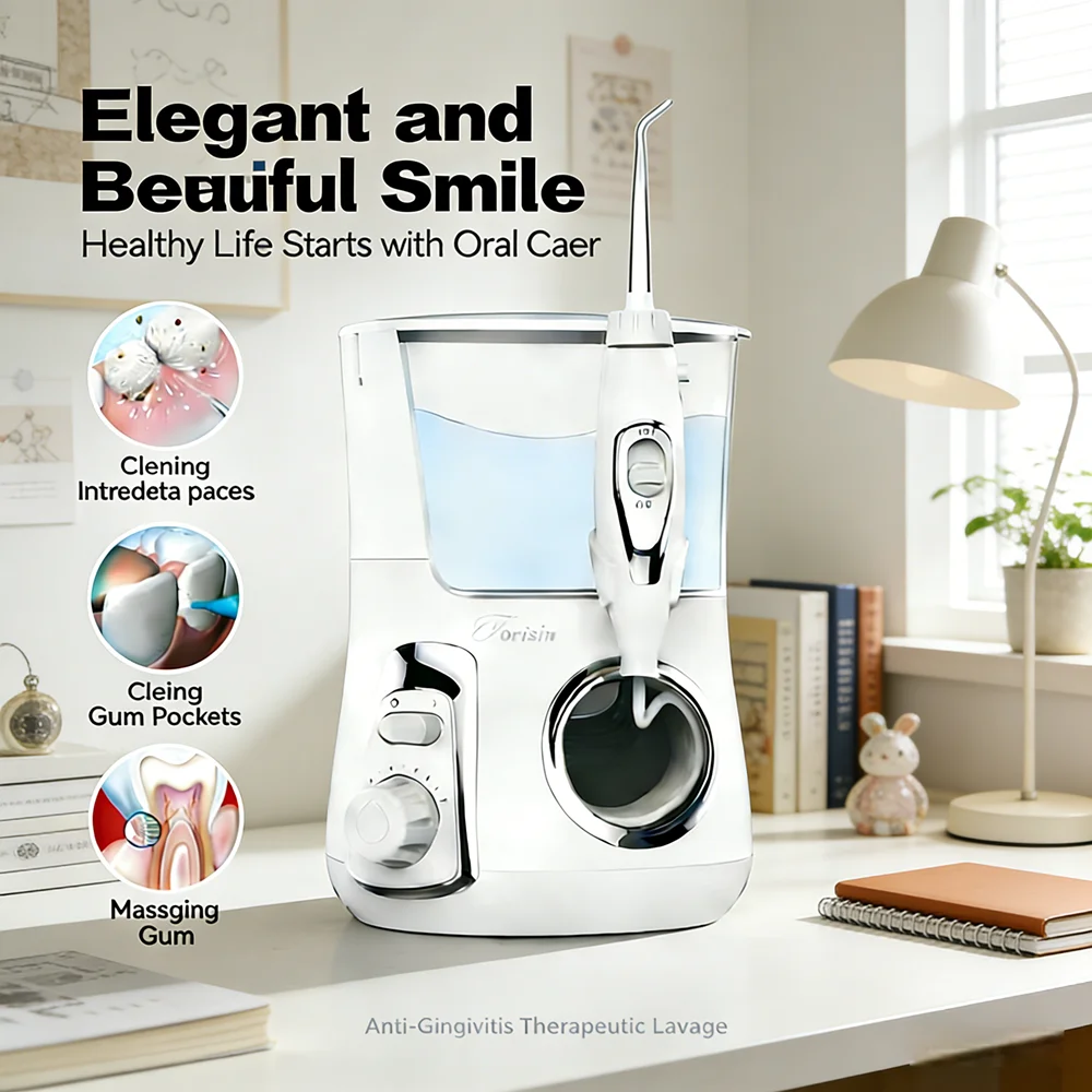 Premium Electric Water Flosser 800ML Reservoir, 10 Cleaning Modes 5 Nozzles, Oral Dental Spa for Comprehensive Care