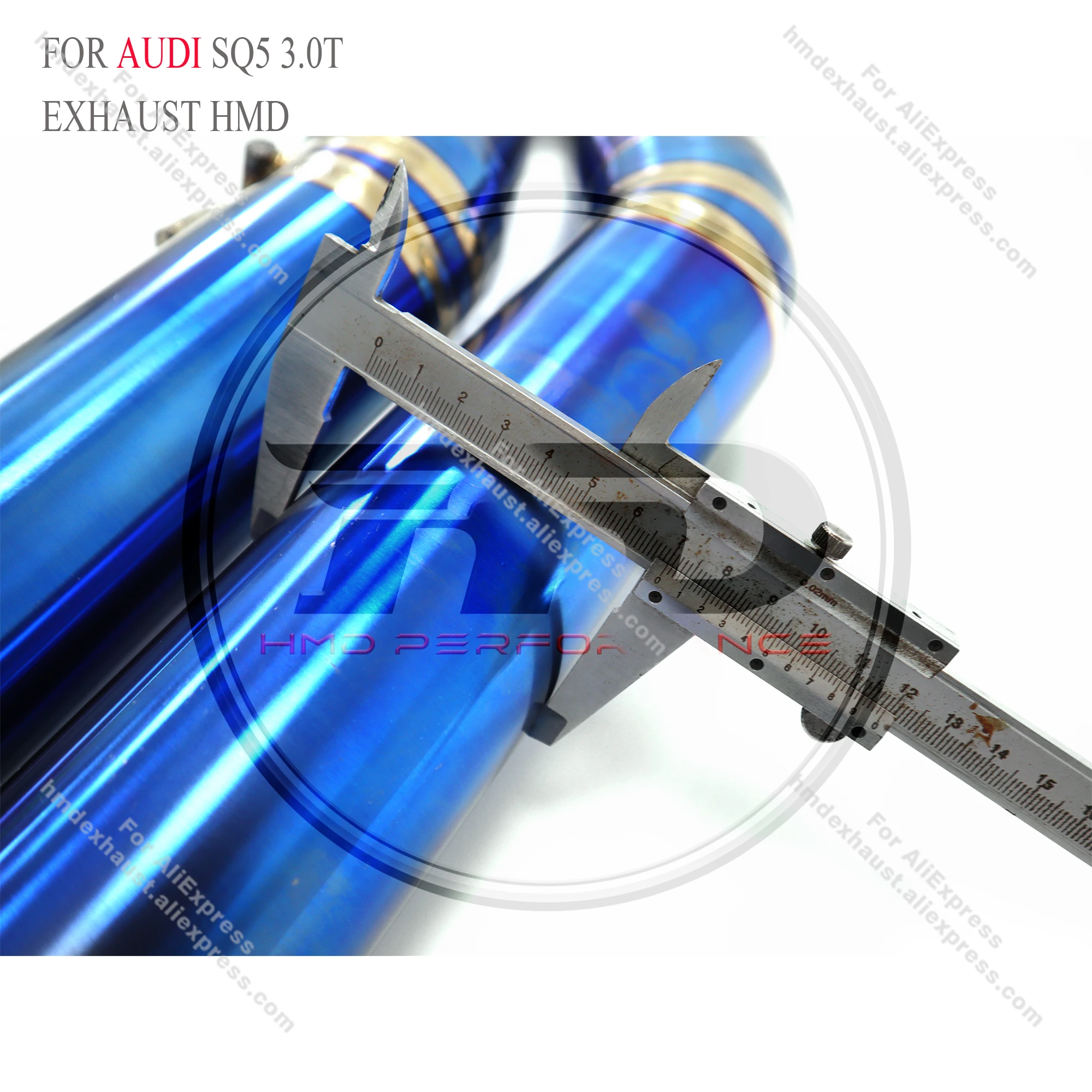 

HMD Hot sale Titanium Exhaust System Sport full Catback Exhaust for Audi SQ5 3.0T Muffler With Valve Middle Pipe