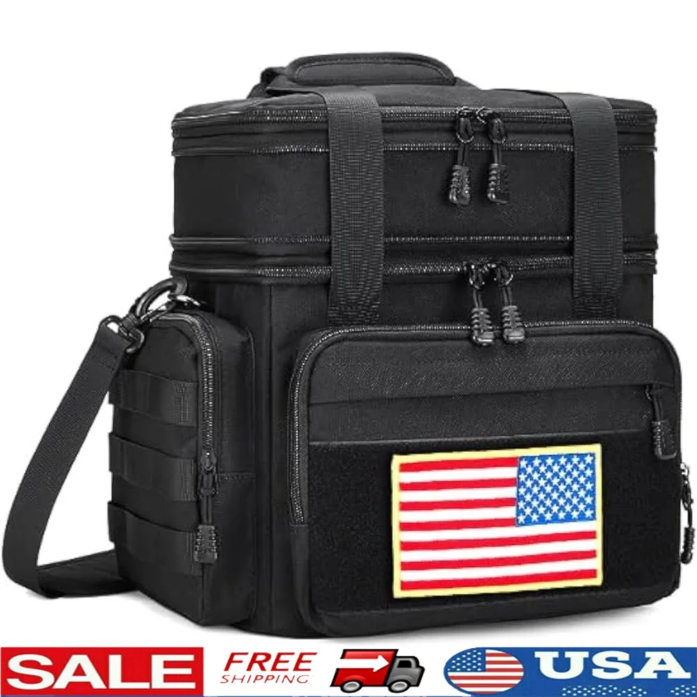 

Tactical Insulated Lunch Box Leakproof Waterproof Cooler Bag Thermal Lunchbag with Dual Compartment Adjustable Strap Work Office