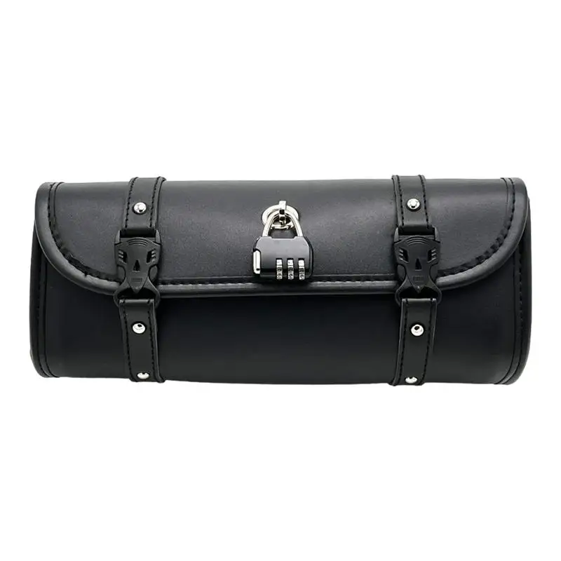 Motorstuurtas Rolzadeltassen met slot voor motorfiets Waterdicht PU-leer Cool Retro zadeltas voor motorfiets