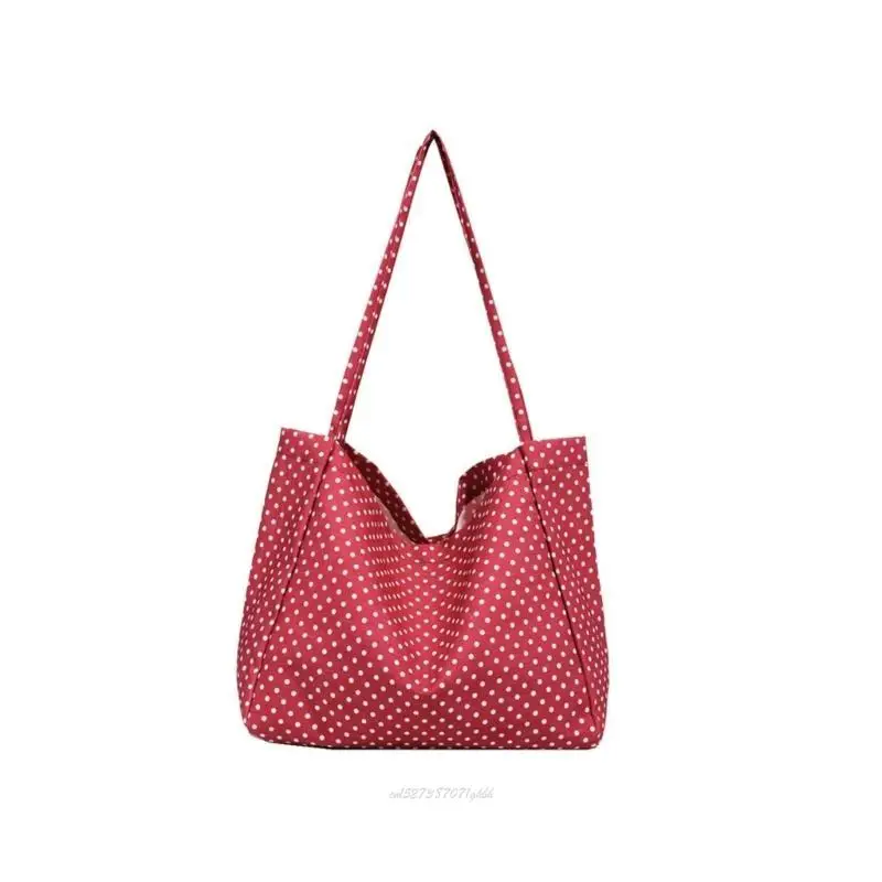 X5XA حقيبة منقطة معاصرة للاستخدام اليومي حقائب قماش خفيفة الوزن تحت الإبط تصميم واسع مع حزام كتف مريح