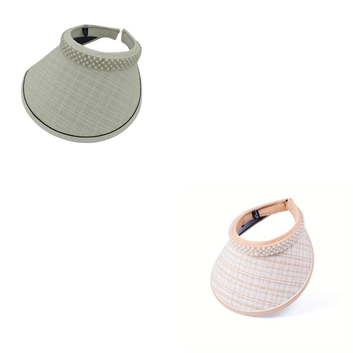

Pearl Decoration Sparkling Empty Top Hat Headband Style Small Fragrant Wind Sun Hat Travel Outdoor Lightweight Duckbill Hat