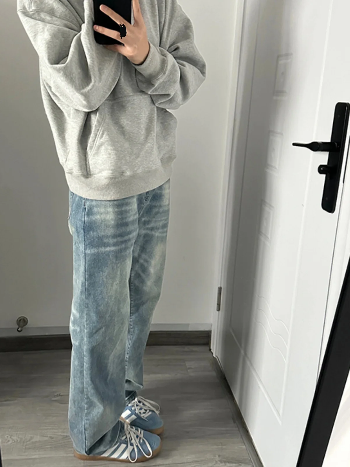 

Cleanfit Light Blue Men's Jeans Straight American High Street Vintage Sle Spring Autumn Cotton Blend Long Pants