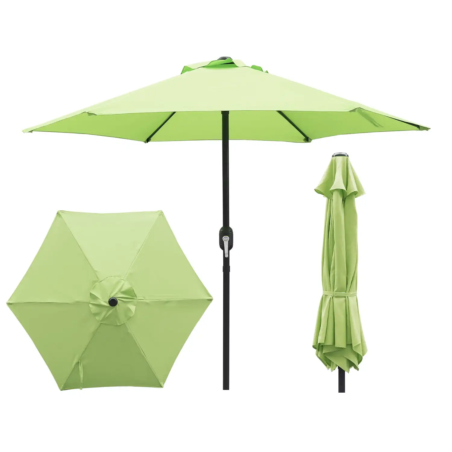 

7.5ft Patio Umbrella with Crank Handle Outdoor Market Umbrella with 6 Sturdy Umbrella Ribs Waterproof