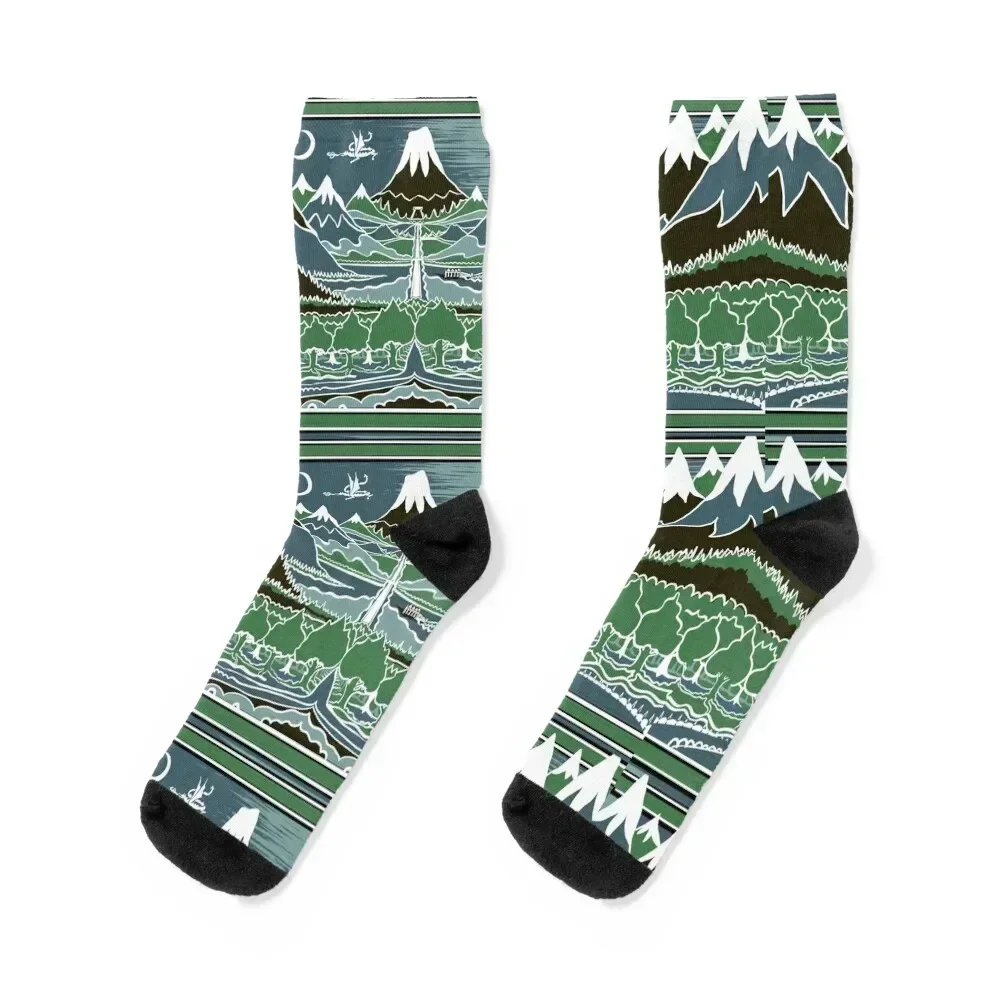 Forest mountain path in the style of J.R.R.Tolkien Socks loose FASHION winter thermal Hiking boots Men's Socks Luxury Women's