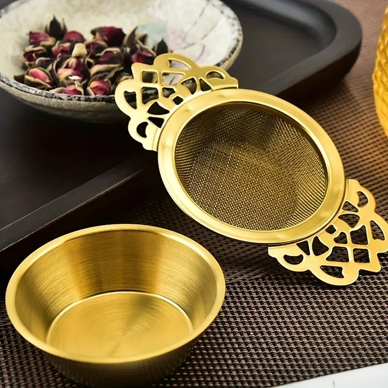 1/2 pçs filtro de chá dupla orelha malha fina aço inoxidável tempero infusor filtro fabricante chá utensílios cozinha acessórios