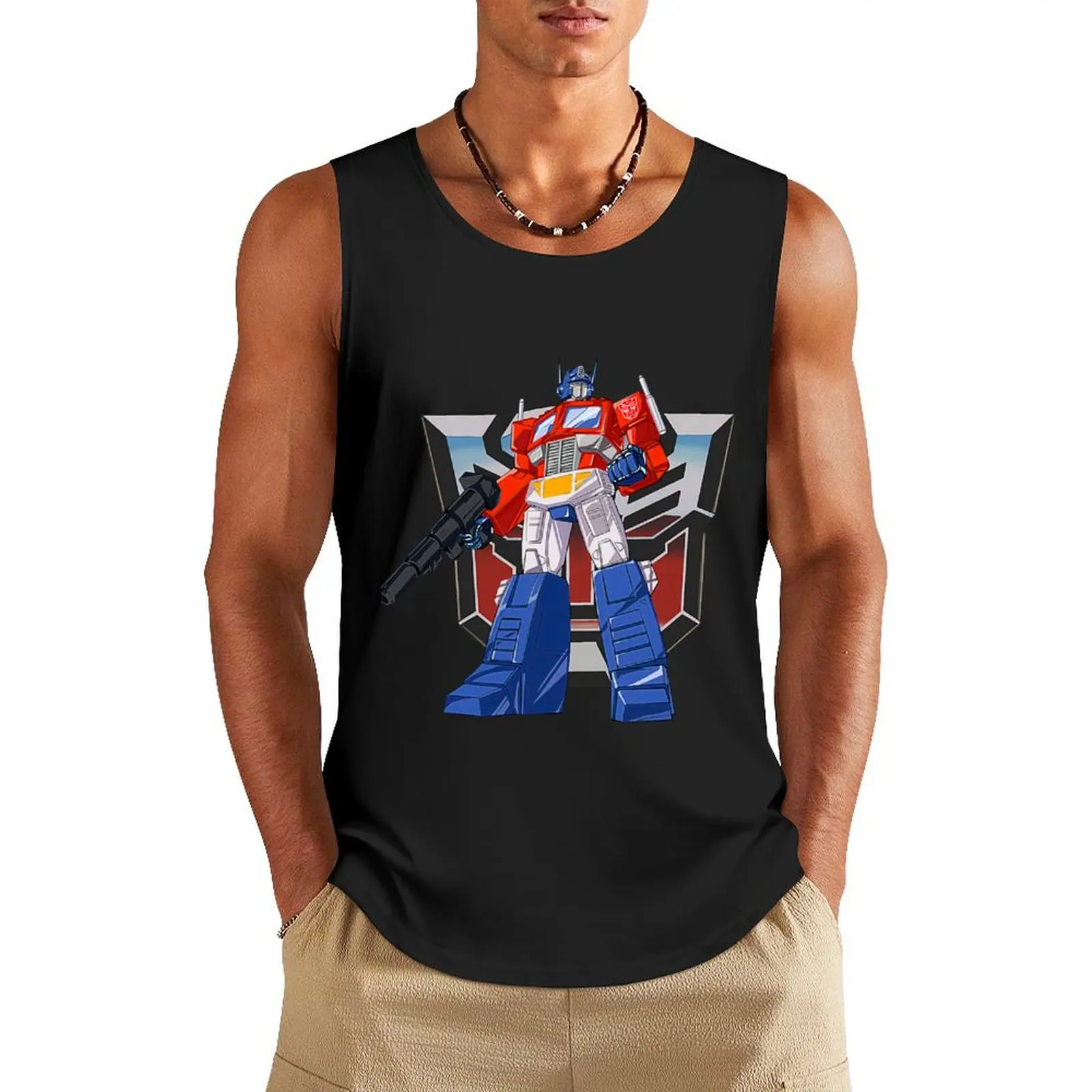 Optimus Prime Logo Tank Top gym shirt men sleeveless Men's t-shirts Men's vest sleeveless man shirts