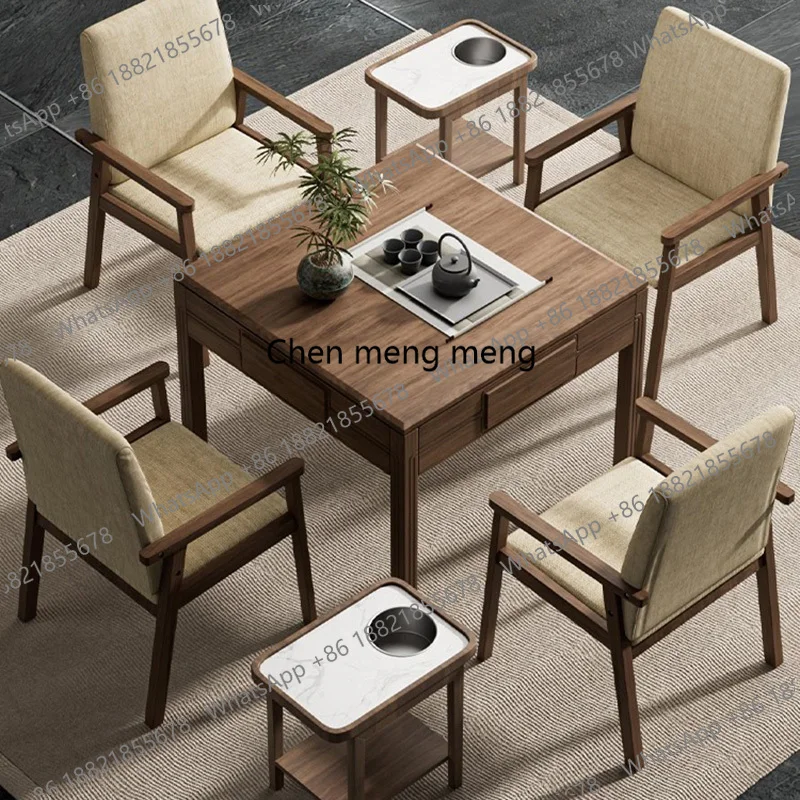 

Japanese Wood Mahjong Table Nordic Creative Automatic Shuffling Mahjong Table Dining Table Dual Purpose Restaurant Furniture