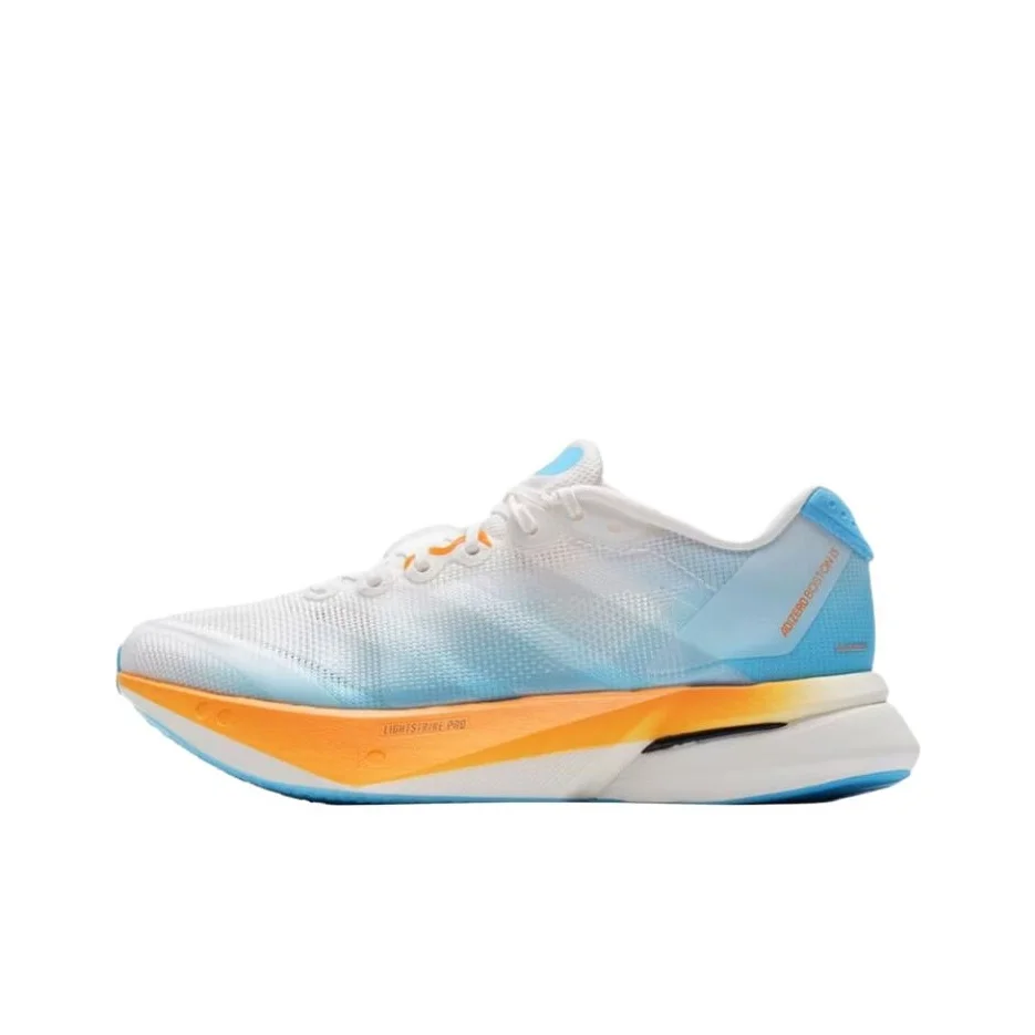 Adidas Adizero Boston 13 KH6366 Fiberglass Column Marathon Running Shoes Unisex White Blue Orange