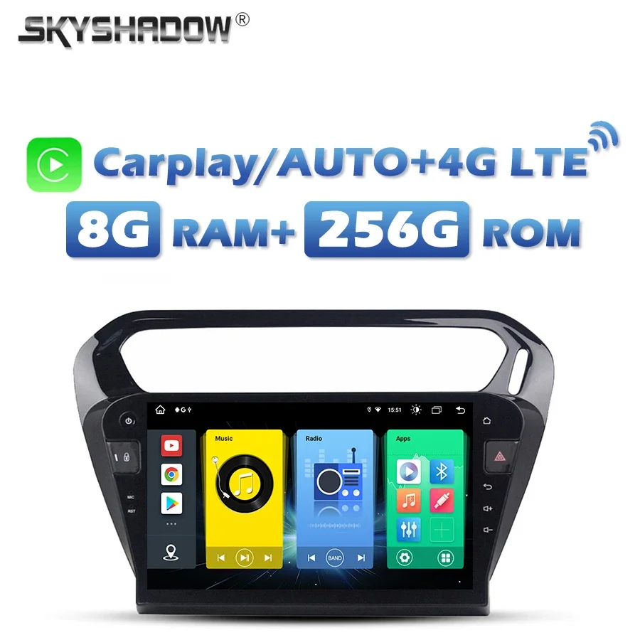 

Carplay Auto 4G SIM Android 13.0 8G+256G DSP IPS Автомобильный DVD-плеер GPS-карта RDS Радио Wi-Fi Bluetooth 5.0 Для PEUGEOT PG301 2013-2020