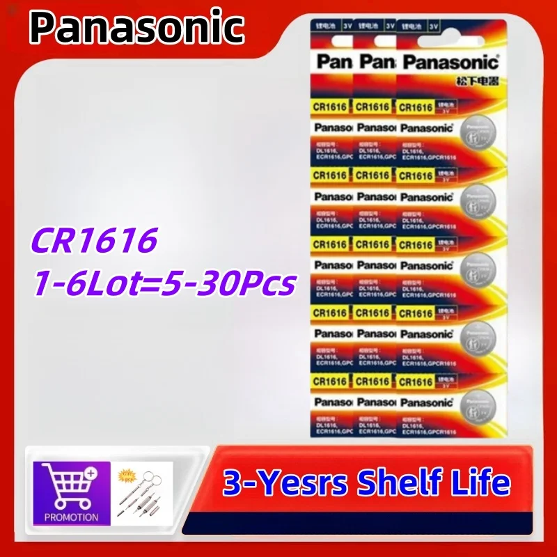 

5-30pcs Original Panasonic 3V CR1616 CR 1616 Button Batteries Cell Coin Lithium Battery For Watch Electronic Toy Calculators