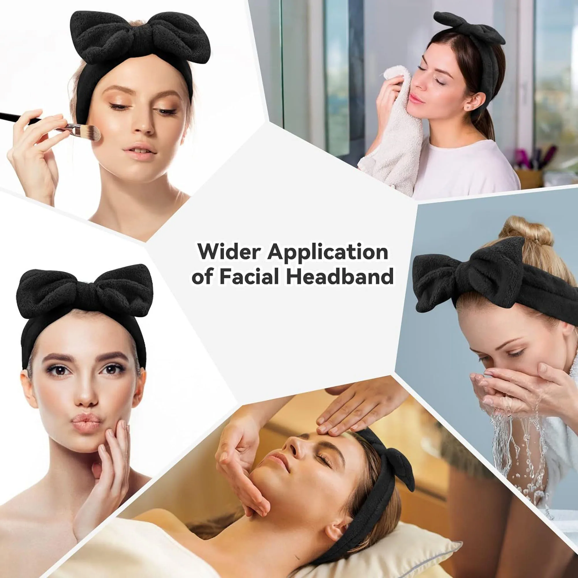 12Pcs Stretchy Leopard Spa Headband Soft Beauty Bath Spa Hairband Makeup Face Wash Bow Bandeau Wholesale for Girls Women