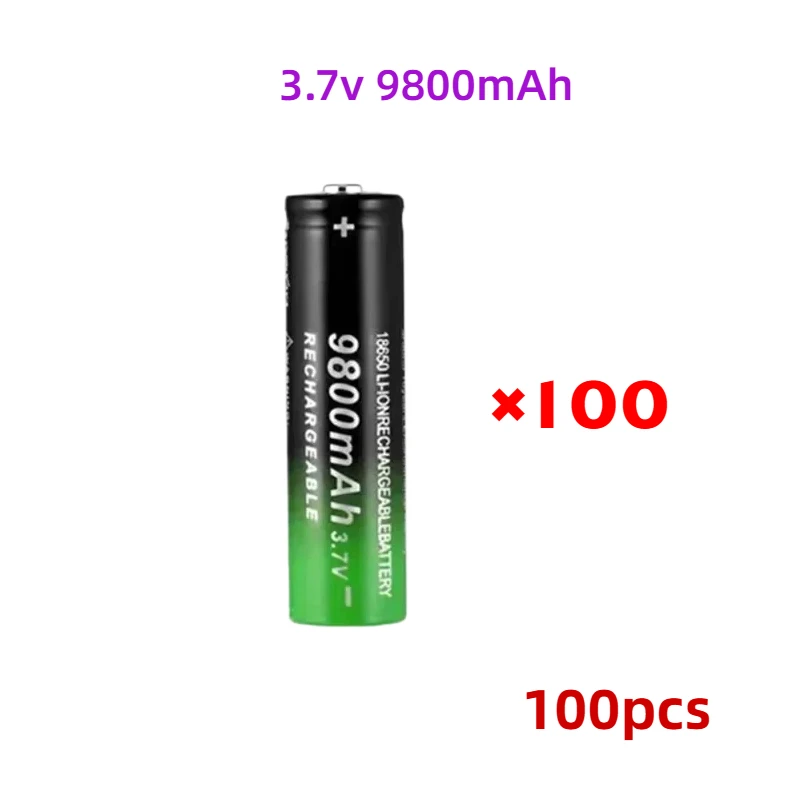 9800mAh 18650 lithium oplaadbare batterij met hoge capaciteit 3,7V snel opladen voor zaklamp en elektronische apparaten