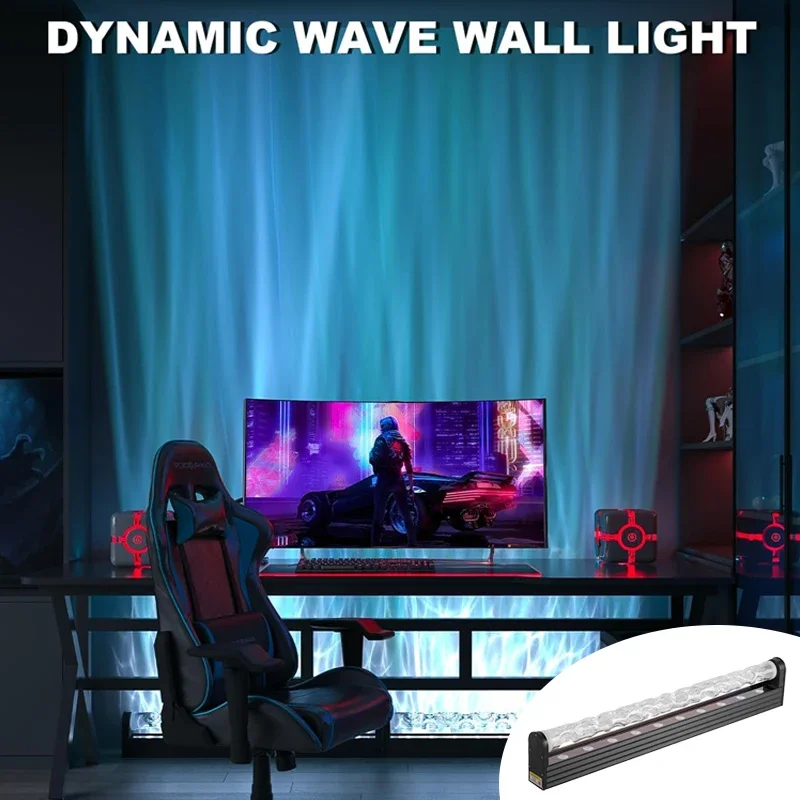 Imagem -04 - Dynamic Water Pattern Led Light Água Ripple Wall Washer Projeção de Luz Ambiente Sala de Estar Quarto Bar 3d